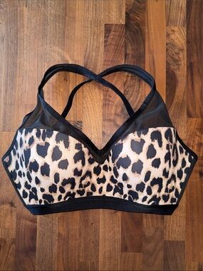 Victorias Secret Sports Bra with Black Mesh Straps